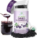 USDA 有机干草莓 1lb 散装(食品包装,可贮性袋,BPA-Free Scoop) 天然,非辐照,Raw perfect 黑草莓,Immune支持,Make Sambucus 老年莓 Syrup, 1英镑