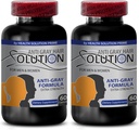 Catalasase Anti Gray - 男女灰毛溶液 - 抗灰毛补充剂 维生素 - 灰毛覆盖的有机天然毛色 - 女性毛发产品 - 2瓶 120卡普尔