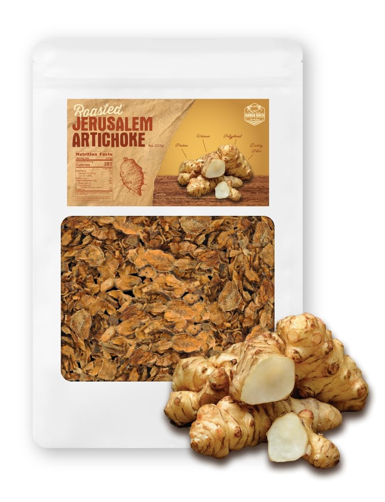 (8oz) Farmer Queen Roasted Jerusalem Artichoke Helianthus Tuberosus Rich Inulin Polyphenol Dietary Fibe 볶은 돼지감자