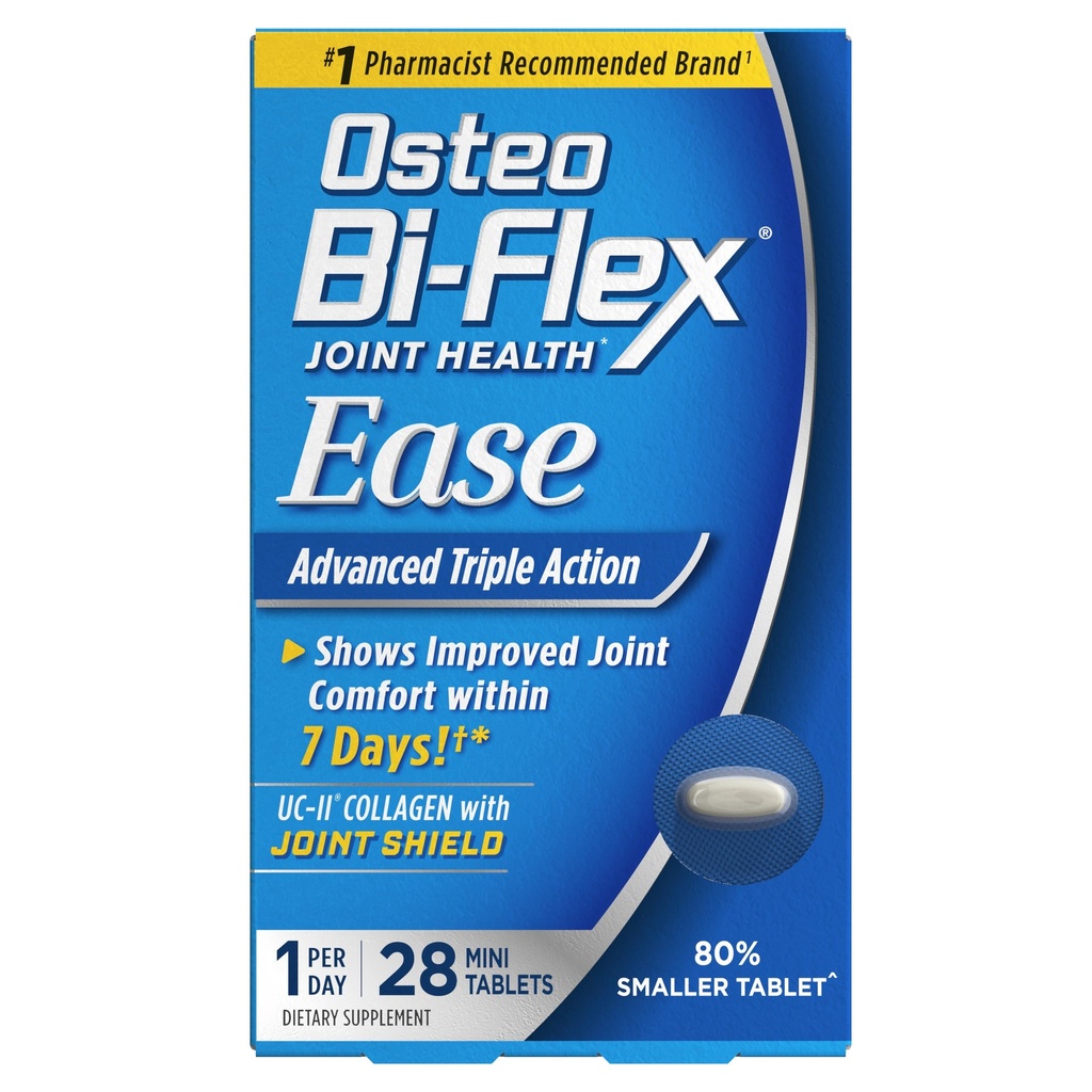 Osteo Bi-Flex Ease 高级三重动作,配有维生素D联合补充,迷你表,28 Counter