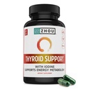 周甲状腺素支持 - 含锌,碘,和硒,与Ashwagandha,Kelp-60 Veggie Capsules的Metabolic健康甲状腺素复合物的男女甲状腺素补充物(包1)