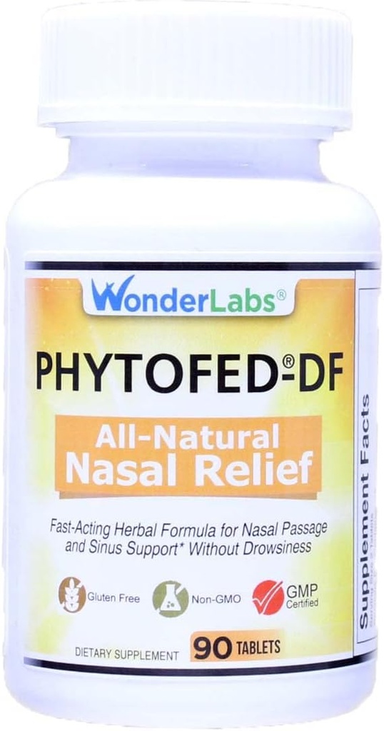 Wonder Laboratories Phytofed-DF 全自然鼻部救援和解剖剂,90块平板
