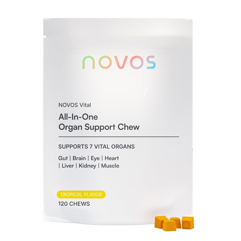 诺沃斯生命营养补充剂 器官活体,大脑,眼睛,心脏,古特支持 - Nattokinase, Lutein, Inulin, Rutin, Tropical Flavor (120 Counter)