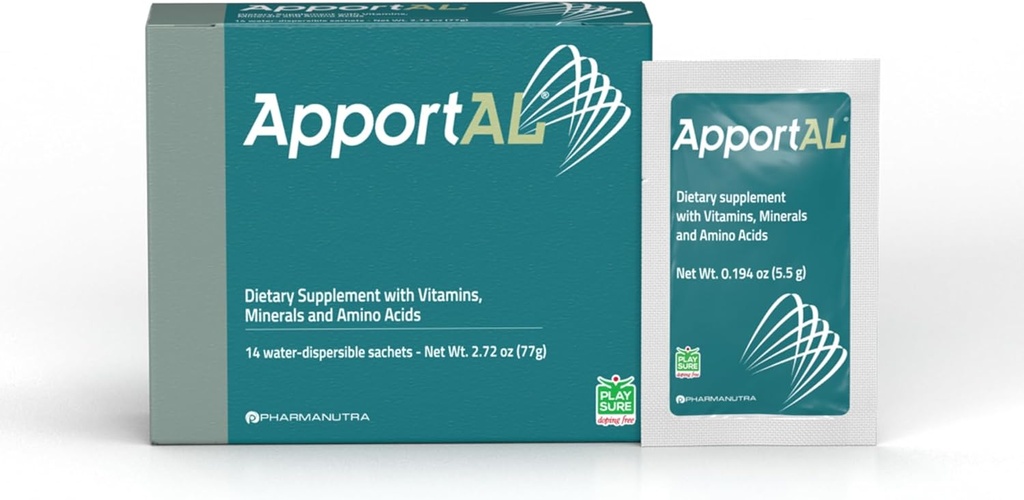 AppportAL 19-in-1 完整的每日多维特敏和矿物补充 | Sucrosomial 铁,镁,锌,碘,硒,维生素C,D,E,B-Complex | 能量,豁免,抗氧化剂支持 | 14 包