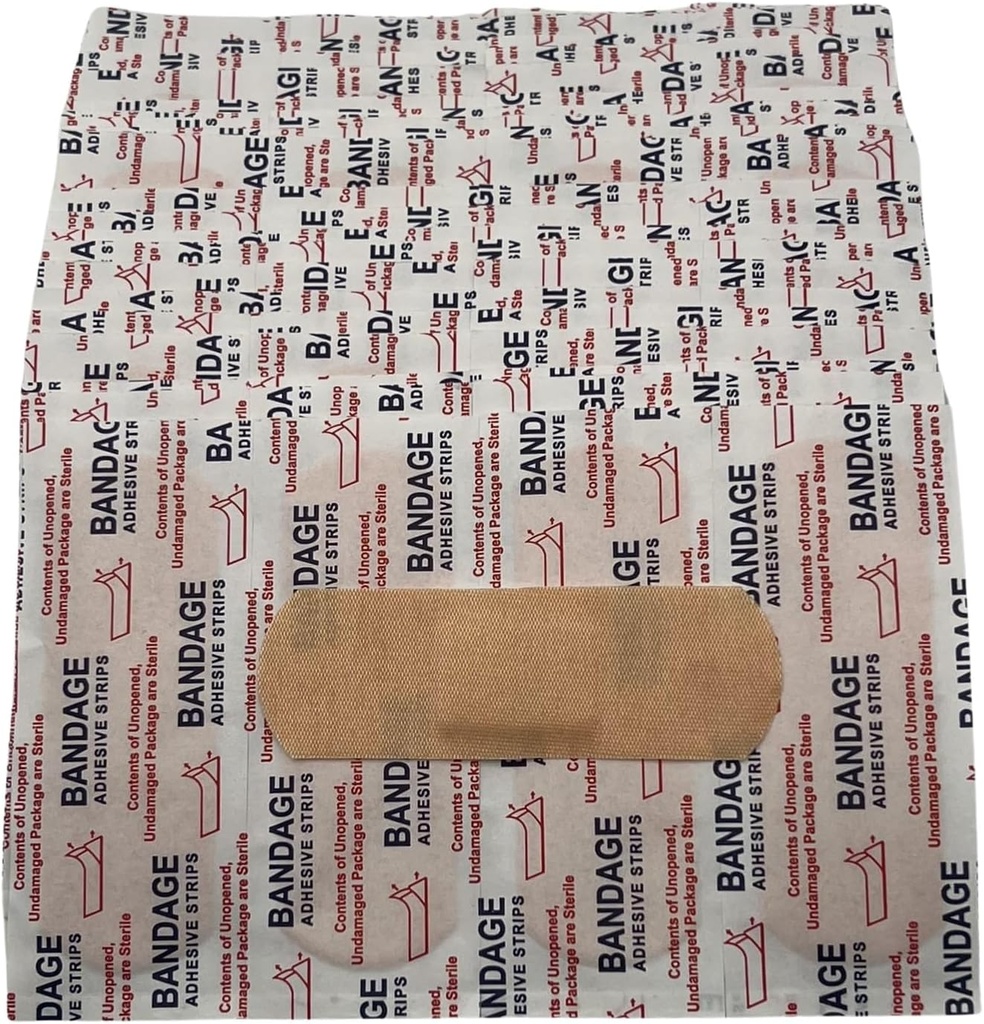 200 Pack 软体纤维粘合带, 呼吸舒适带 1"×3" 急救,伤者护理和保护