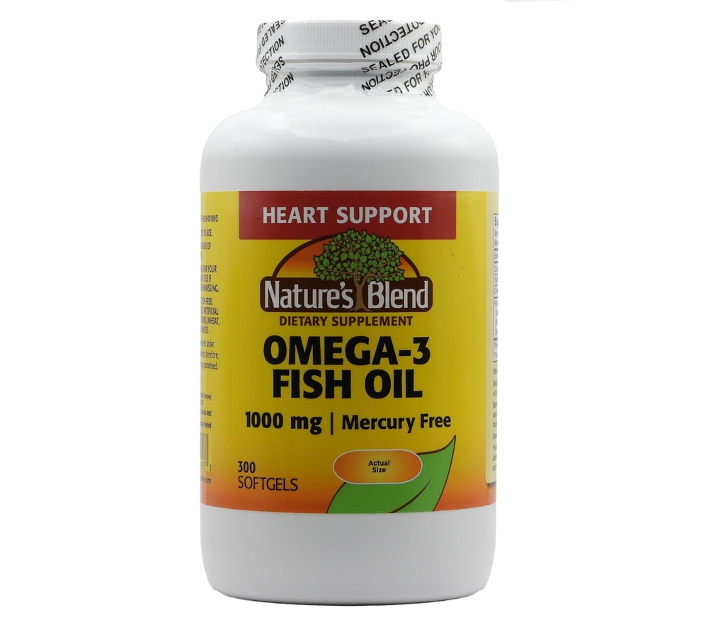 自然混合Omega-3鱼油,1000毫克300软胶