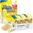 Nana Flakes 100%纯香蕉片 医疗食品粉 - 减少脂肪摄入量和对腹泻和心脏烧伤的自然补救 - 蛋白质和纤维的大源(25个单一服务包)