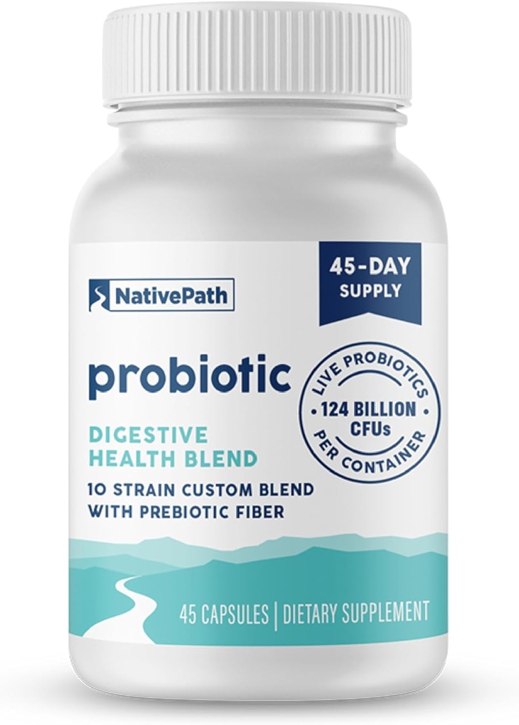 土著Path Daily Probiotic, 10-Strain Custom Blend Probiotics Assupposition for Men and Women, 82亿CFUs - 45 counter (英语).