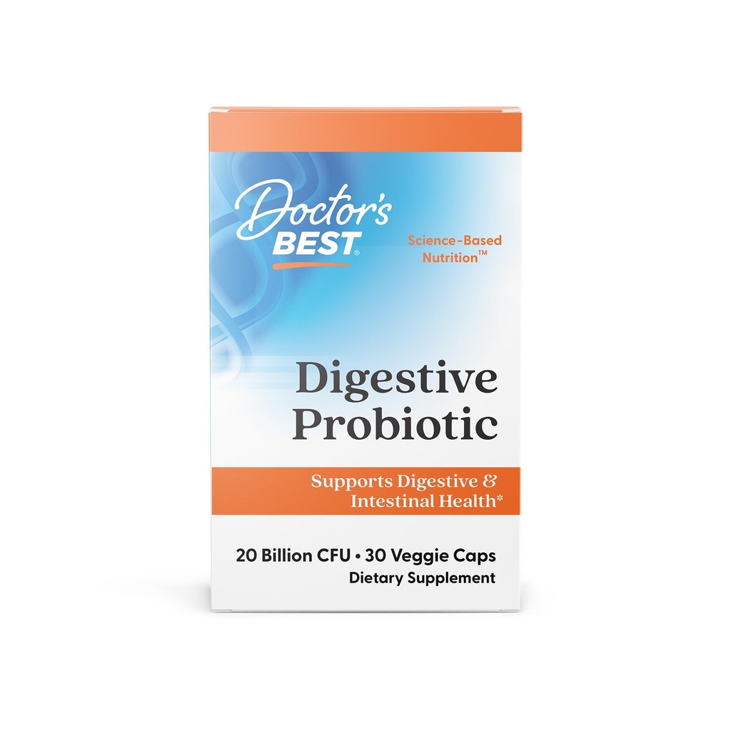 博士最佳消化性 Probiotic 20亿 CFU with Howaru, 支持消化与肠道健康, 非GMO, Gluten Free, Vegan 30 Veggie Caps