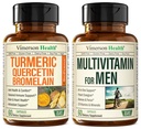 使用 bromelain & Turmeric Curcumin 的 Quercetin 与 Complete 多维素 用于男性