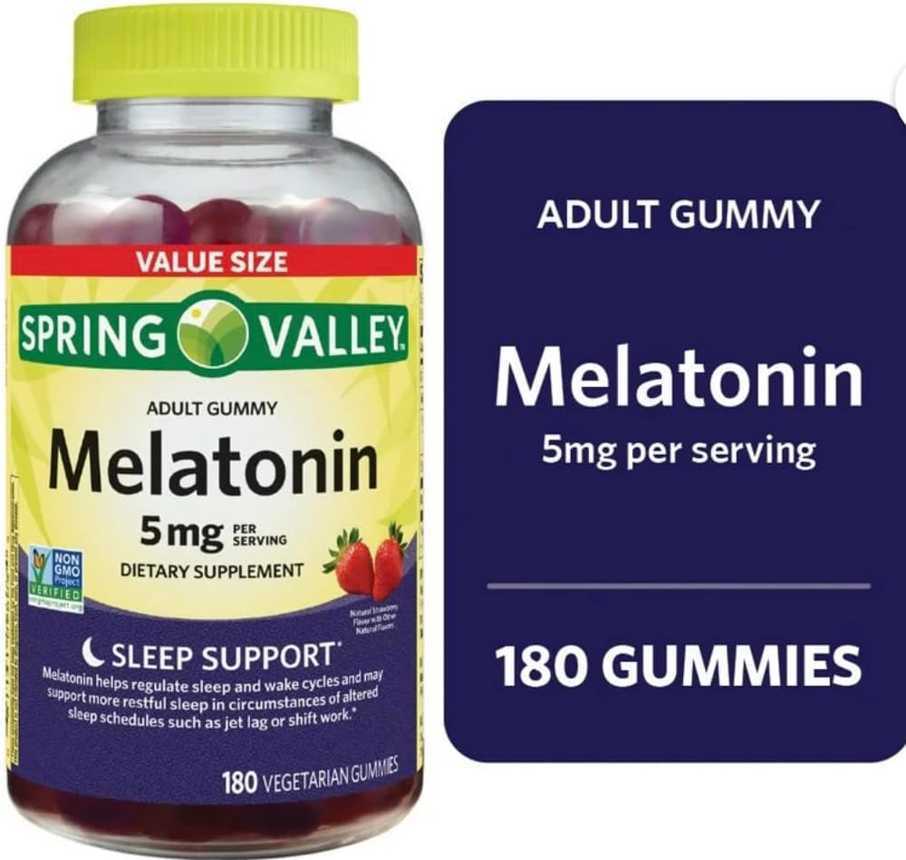 索林谷 Melatonin Gummys, 非转基因生物, 草莓Flavor, 5 mg, 180 计数