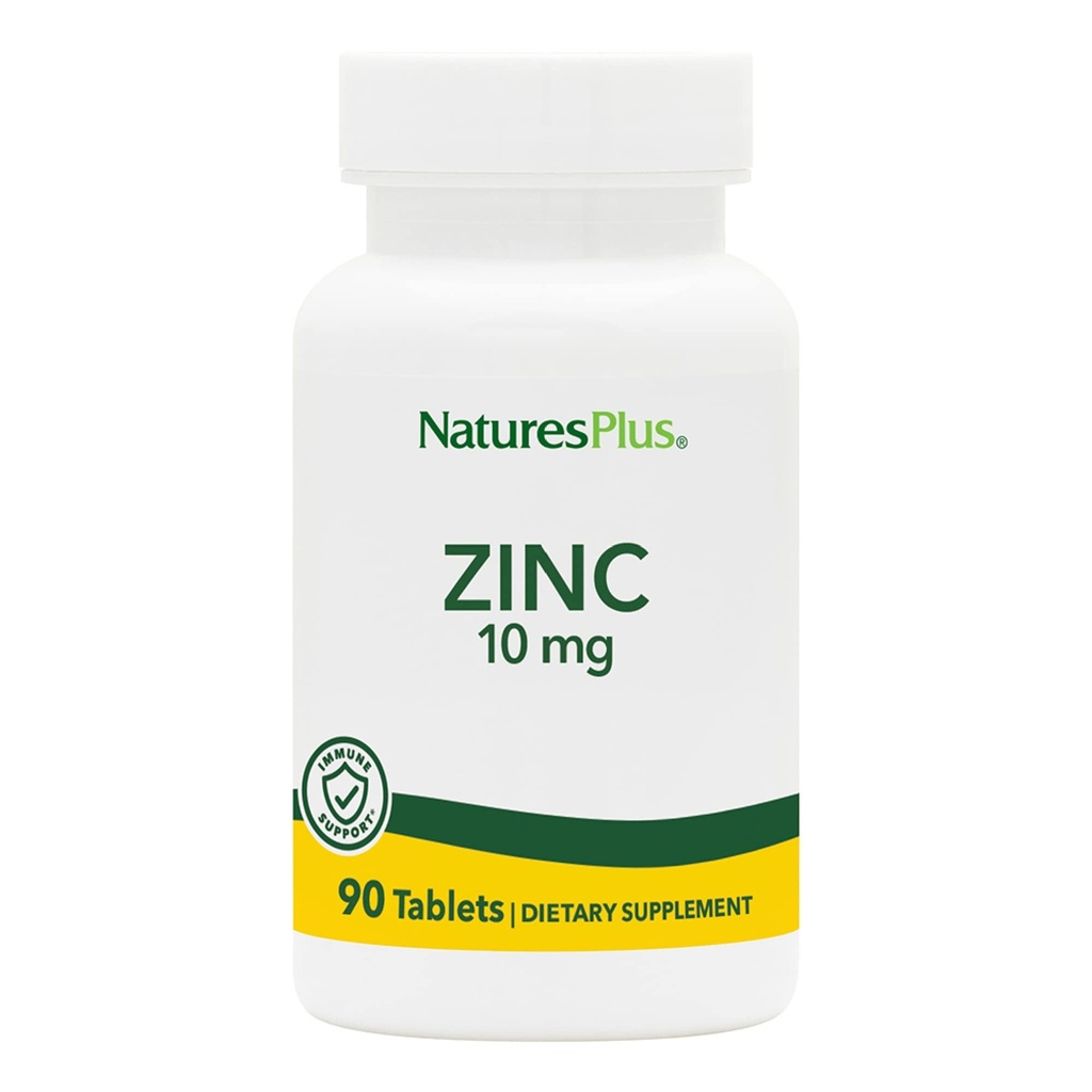 NatusPlus 锌片 - 10 mg, 90 蔬菜补充剂 - 细胞生长和修复的免疫系统补充剂 - 促进健康消化、代谢和视觉 - 无糖 - 90 服务