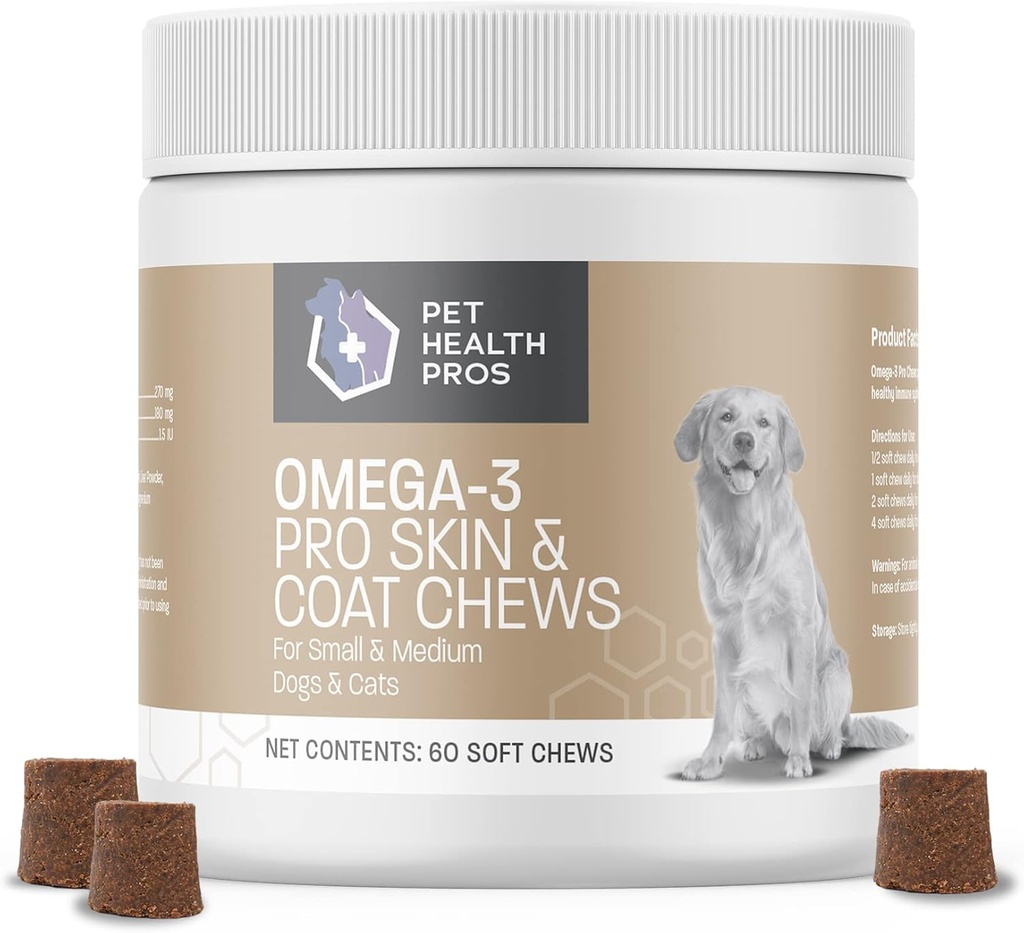 Omega Bites for Dogs - 含Omega 3脂肪酸和维生素E的可口鱼油补充剂 用于联合健康与皮肤和煤炭健康 - 60个计数