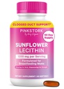 Pink Stork Sunflower Lecithin补充剂 - 1200 mg 用于堵塞的牛奶 Ducts - 产后哺乳必需品 - 支持母乳流动 - 60 软胶
