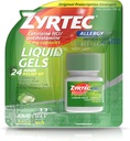 Zyrtec 24小时室内和室外过敏液体胶囊,全天过敏反应中含有氯胺酮的抗异胺卡普勒斯,12 cm(包2)