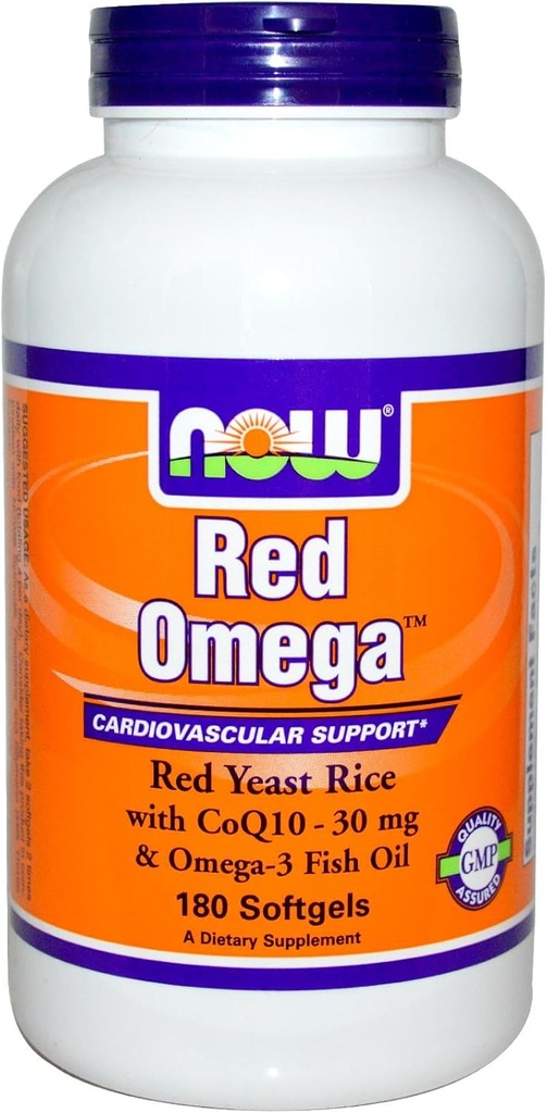 Now Foods - Red Omega Red Yeast Rice with CoQ10 30 mg. - 180 软胶