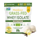 MariGold grass-fed Whey蛋白蛋白隔离粉 - Creamy Vanilla Flavor - 1 Lb Bag 100%纯度,冷处理,微加工,未定型,非GMO,rBGH 自由,大豆自由,Gluten 自由,乳糖自由