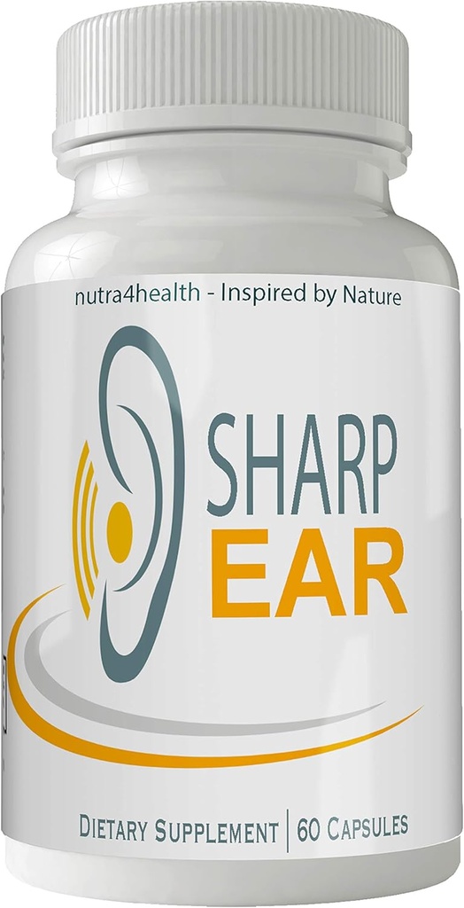 Sharp Ear Complete Tinnitus Relief Support, 60 Capsules, 减少耳环的专有组合和支持最佳听力功能和清晰度