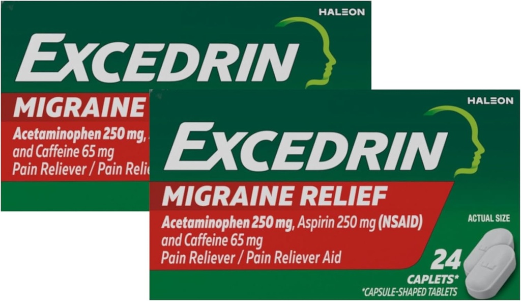 Excedrin Migraine 疼痛 救世主 Caplets 24 ea(包2)