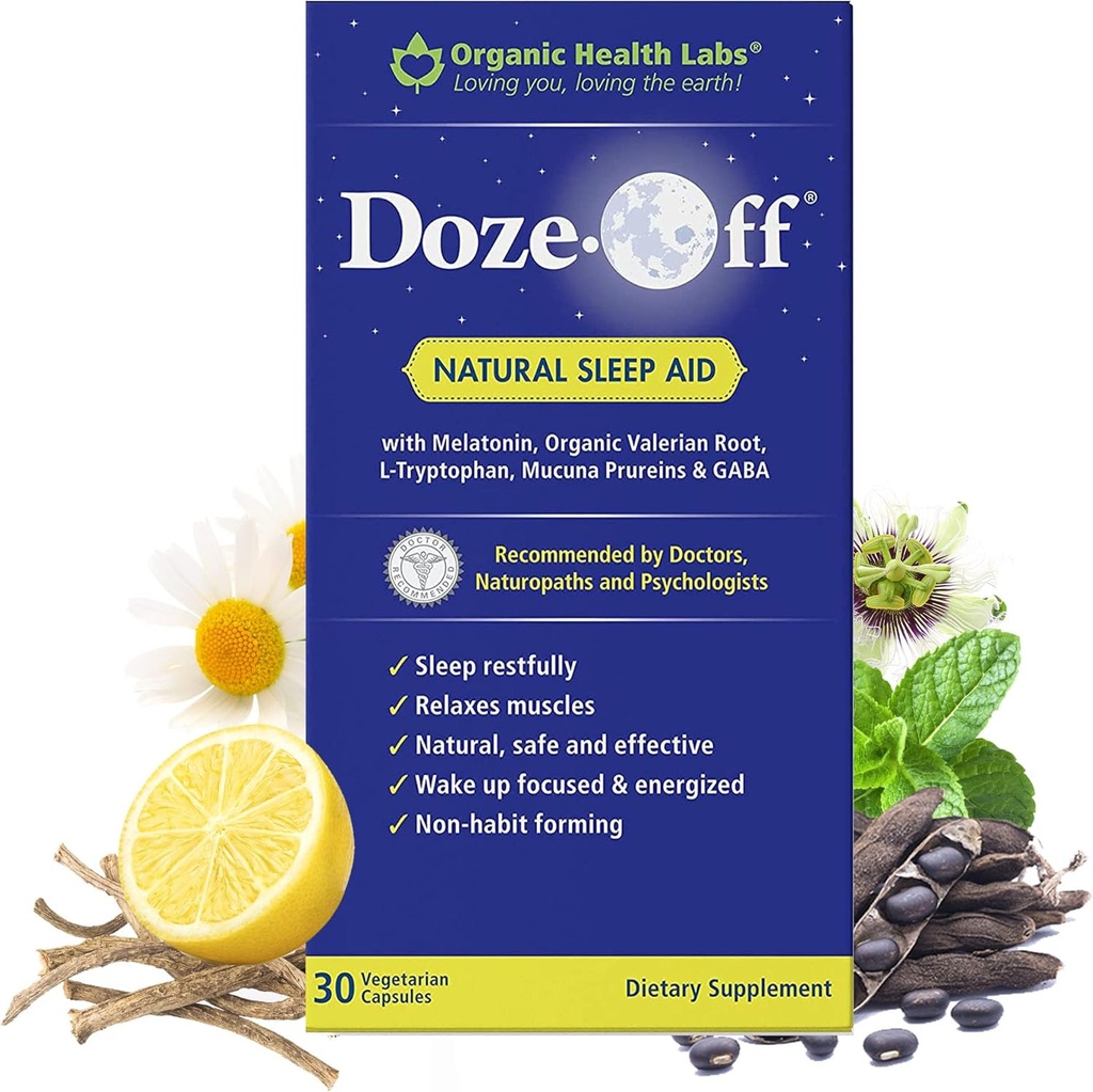 有机健康实验室Doze-Off自然睡眠援助,30个Veggie Capsules