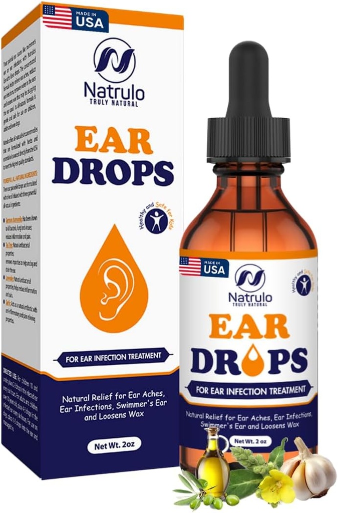 天然耳滴(Natural Ear Drops for Ear Introduction) – 成人,儿童与宠物的草耳滴(Herbal Eardrots for adds, Children and Pets) – 苏特斯不适,耳ches,伊奇耳s,游泳耳ar, & Loosens Wax – 儿童安全耳油在美国制造(2 Oz)