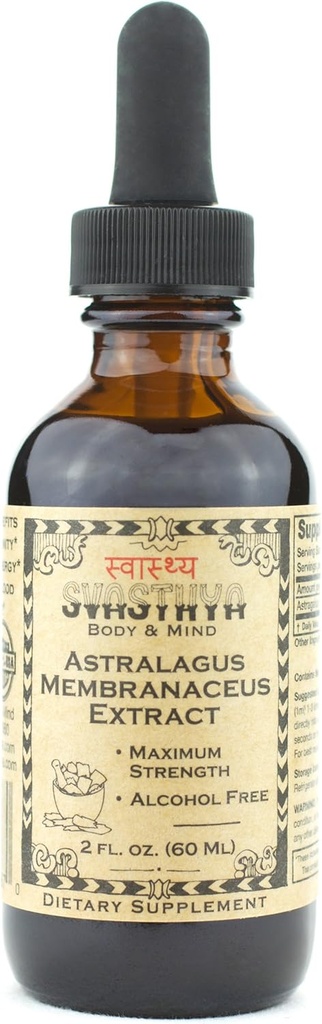 SVASTHYA Body & MIND Astragalus Membranaceus 液体提取器 - 靴子免疫系统与精神清晰度,自然治疗与压力缓解,美国制造,GMP, 2 oz