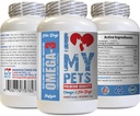 我爱我的PETSLC狗蛋白补充剂 - Omega 3 Fish Oil for Dogs - 高级精品品质 - Epa for Dogs - 180 Softgels (1瓶)