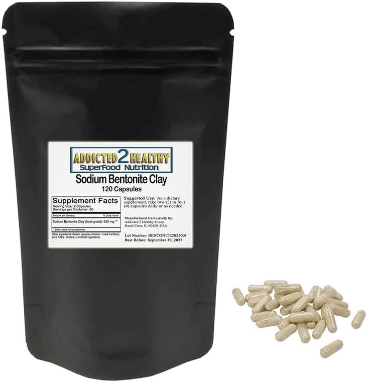 食物级 苯胺酸钠 Clay Powder Capsules (1000毫克) 120 药物2的计算 健康