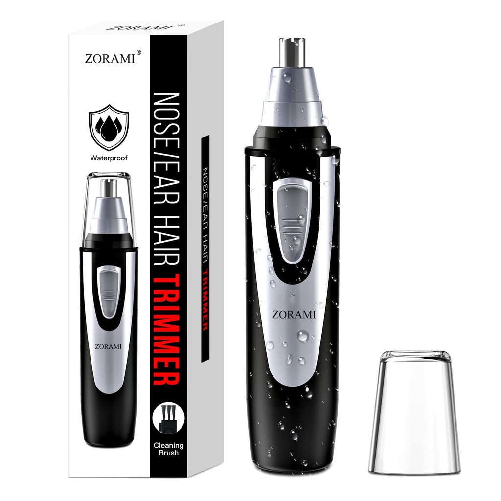 耳和鼻毛Trimmer Clipper - 2025 职业无痛眼和胸毛Trimmer为男性服务,电池-操作Trimmer为IPX7防水,双边刀为方便清洗黑色
