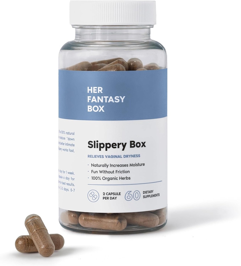 她的幻想盒 QQ Slippery Box QQ 快动作滑动精灵 女性健康与亲密摩擦支持 – 60 Vegan Capsules