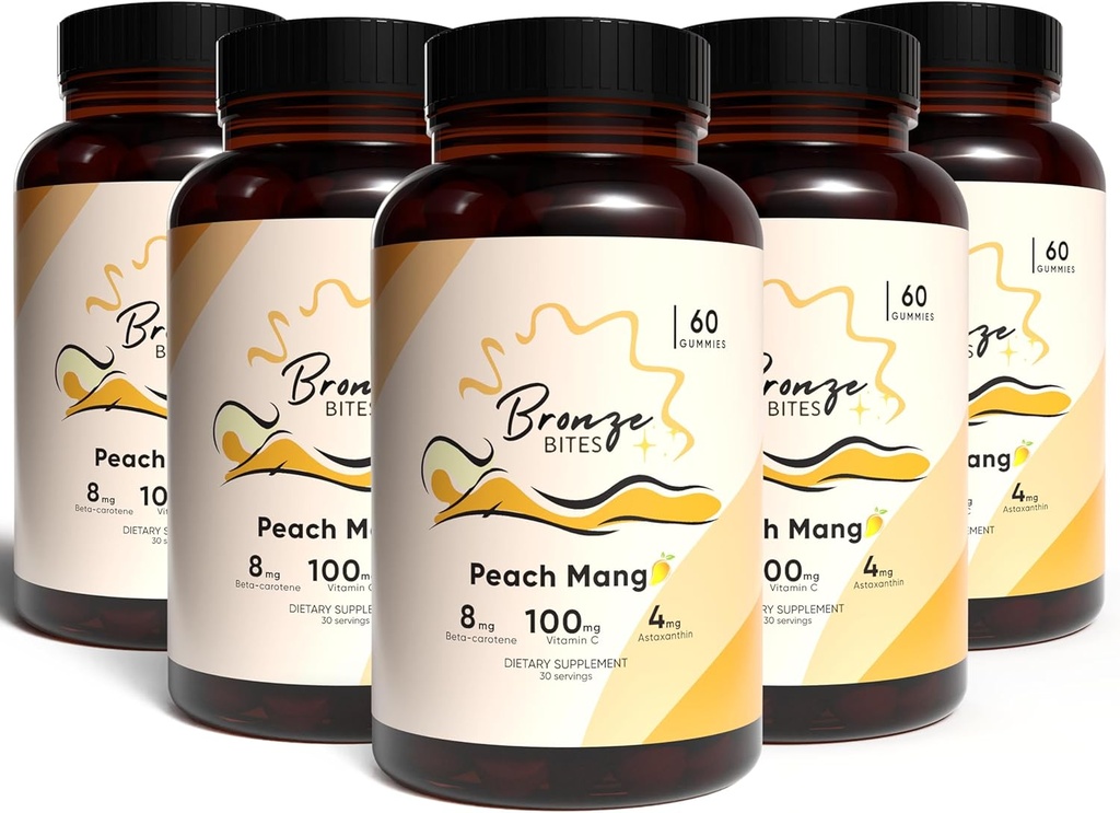 Tanning Gummys, Daily Gummie with Beta-Carotene & Vitamin C & Astaxanthin, Natural Tanning Supplement, Vegan, Non-GMO - 180 Gummys - 包装5