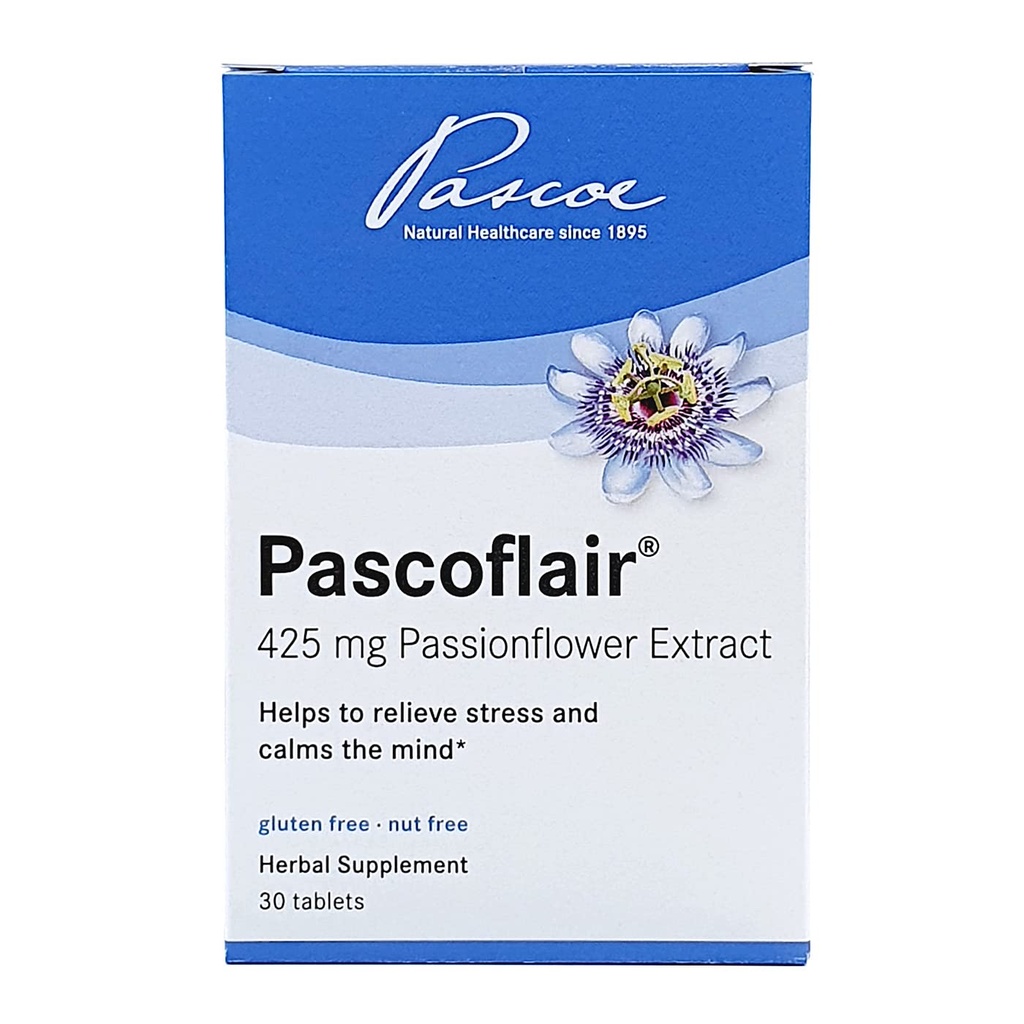 Pascoflair - 草药睡眠援助,以帮助恢复不安和紧张,镇定帮助支持健康与休息的心思 - 425 Mg Passionflower 提取每块药片(30块药片)