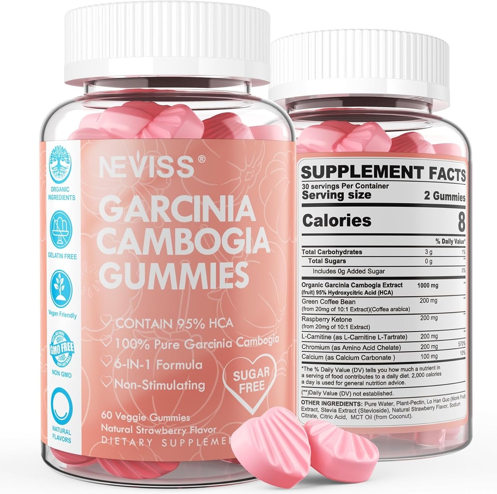 含L-Carnitine、Raspberry Ketone、Chromium、绿咖啡豆用于代谢、能源促进、100%有机提取、Vegan、草莓Flavor 120 Cts的95%HCA