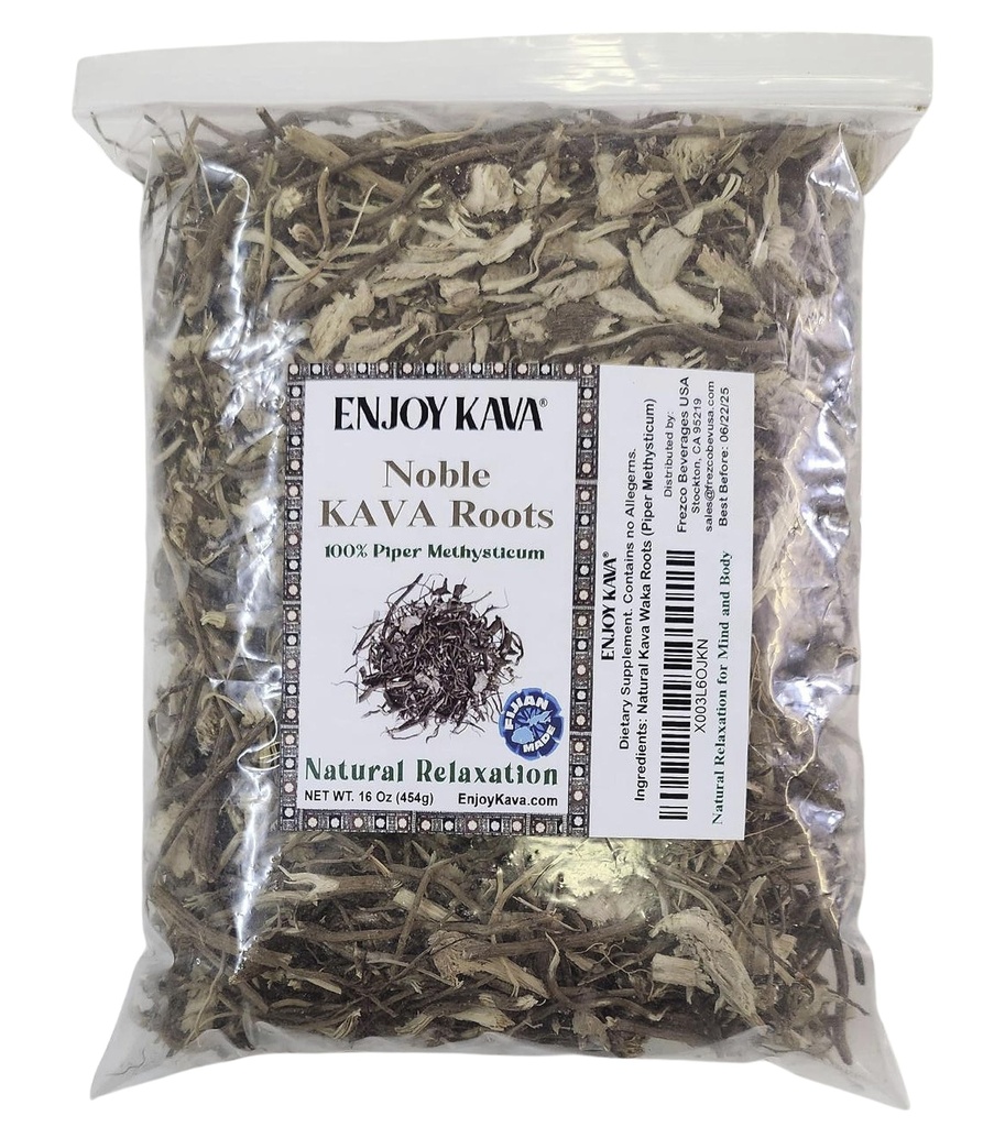 认证100% Noble KAVA - 从FIJI群岛进口的根切和筛子(16 Oz Bag)