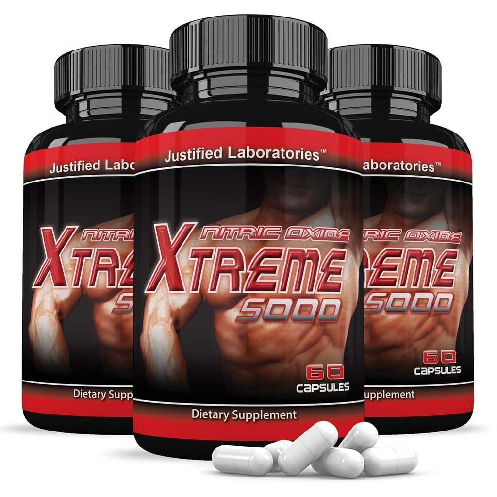 合理实验室( 3 Pack Nitric Oxide Xtreme 5000 高级男性健康公式 60 盖)