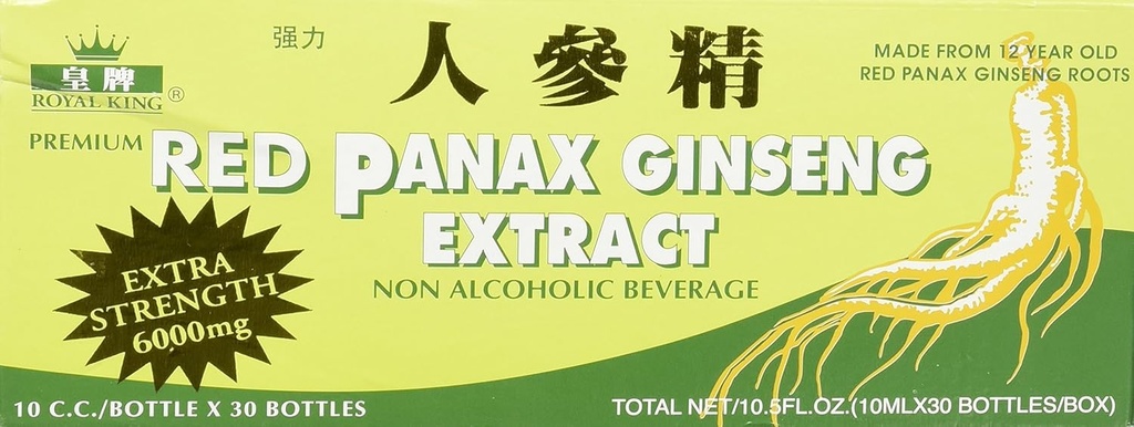 皇家国王红帕纳克斯·金森(Red Panax Ginseng) 提取6000mg,0.33 Fl Oz(30ack of 30)