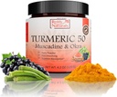 Reddy Naturals Aryana Turmeric 50 – 有机图尔克补充粉末与Muscadine Grape & Okra – 快速溶解,基于植物的日常健康公式 – 30 services