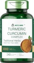 Turmeric Curcumin with Black Pepper 3,000mg QQ 联合支持 240 Capsules QQ Turmeric Complex Supplement QQ Non-GMO, Gluten Free