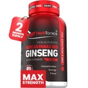 Herbtonics 韩红Panax Ginseng 1500mg - 峰值性能的能量补充,焦点和生命力 - 高概率 Ginseng根提取 - 120 Vegan Capsules