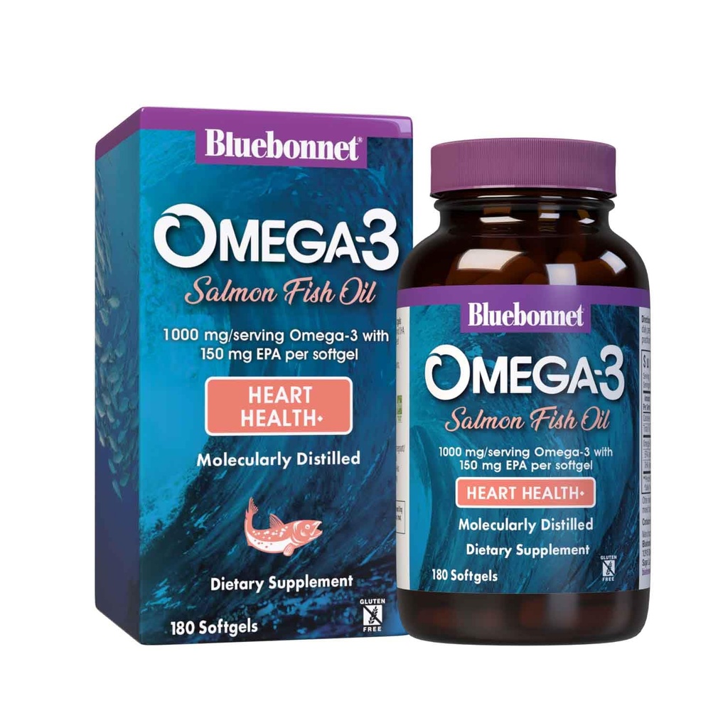 BlueBonnet 天然 Omega-3 沙门油软胶,180 Counter, White