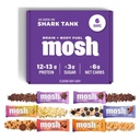 MOSH Variety Pack Keto蛋白棒, 高纤维, 低碳化物, Gluten Free, 高蛋白质, 脑健康 与 Ashwagandha, 狮子马恩, 6 计数