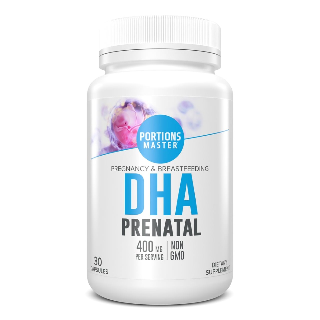 DHA 产前、产后、Omega-3 补充300毫克DHA、支持胎儿脑和眼发育、怀孕和哺乳营养、非GMO、无糖胶(30软胶)