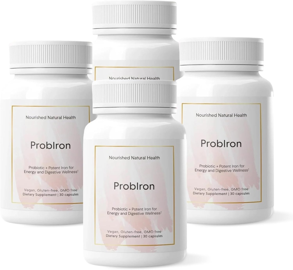 营养性自然健康 ProbIron - 女性Probiotic + 铁辅以维生素C和铜促进 - Vegan 能源与消化健康公式 - 120 Capsules