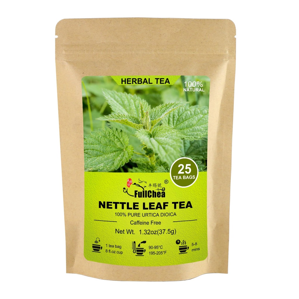 FullChea - Nettle Leaf Tea Bags, 25 Teabag, 1.5g/bag - 自然叮叮 Netetle Tea - 支持眼科健康与强化骨骼