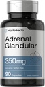 Horbäach Raw Adrenal Glandular 350 mg | 90 Capsules | Non-GMO, Gluten 免费补编