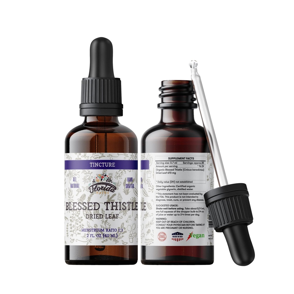 受祝福的 This,有机受祝福的tle,(Cnicus benedictus)草药补充剂,冷椒有机植物甘油中的非GMO,700 mg,2 oz(60 ml)