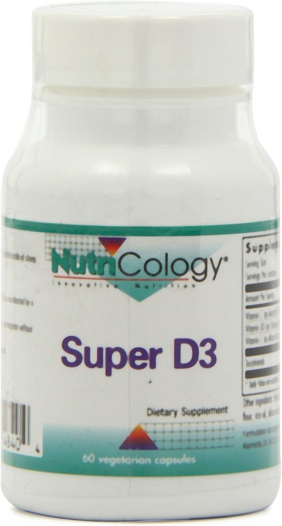 营养学超级D3 饮食补充 - Bone & Immune 支持, Colecalciferol with C & E, Vegetarian Capsules, Gluten Free - 60 Counter