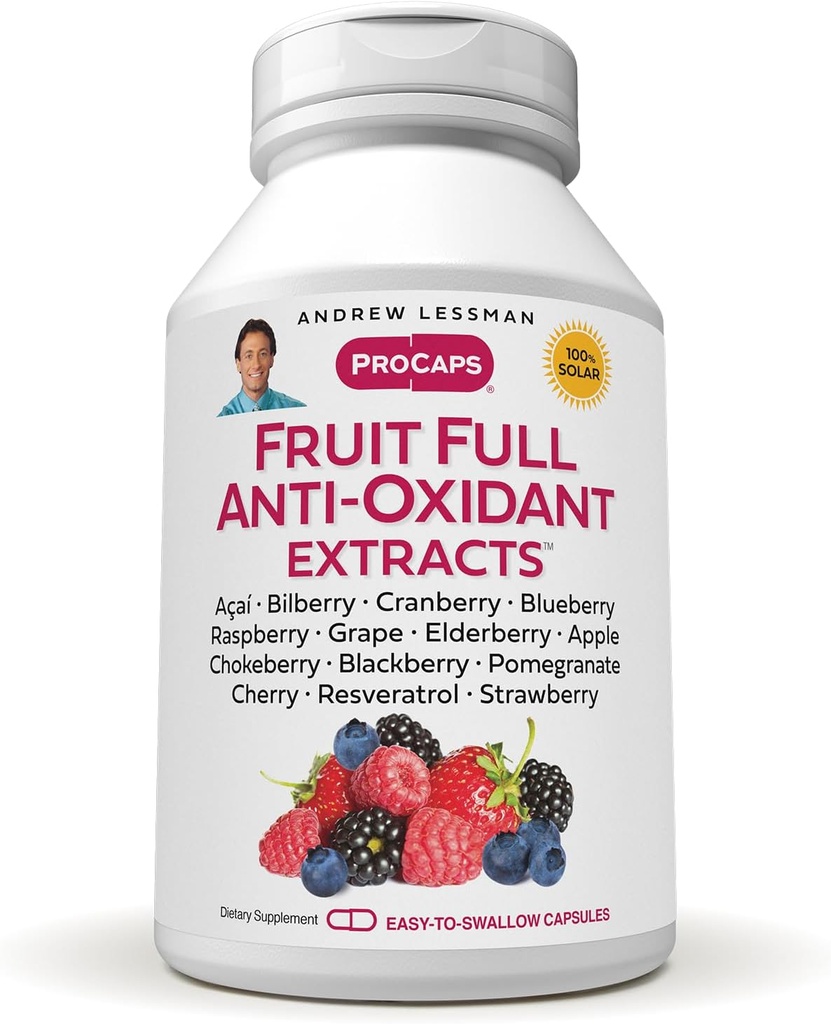 Andrew Lessman 水果全反氧化剂提取 30 Capsules - 14 Natural Fruice and Berry 提取 . Bilberry、Cranberry、葡萄种子、石榴、Resveratrol和更多。
