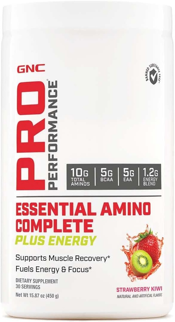 GNC Pro Performance 基本氨基复合能源,支持肌肉恢复,草莓基维,15.9 oz.