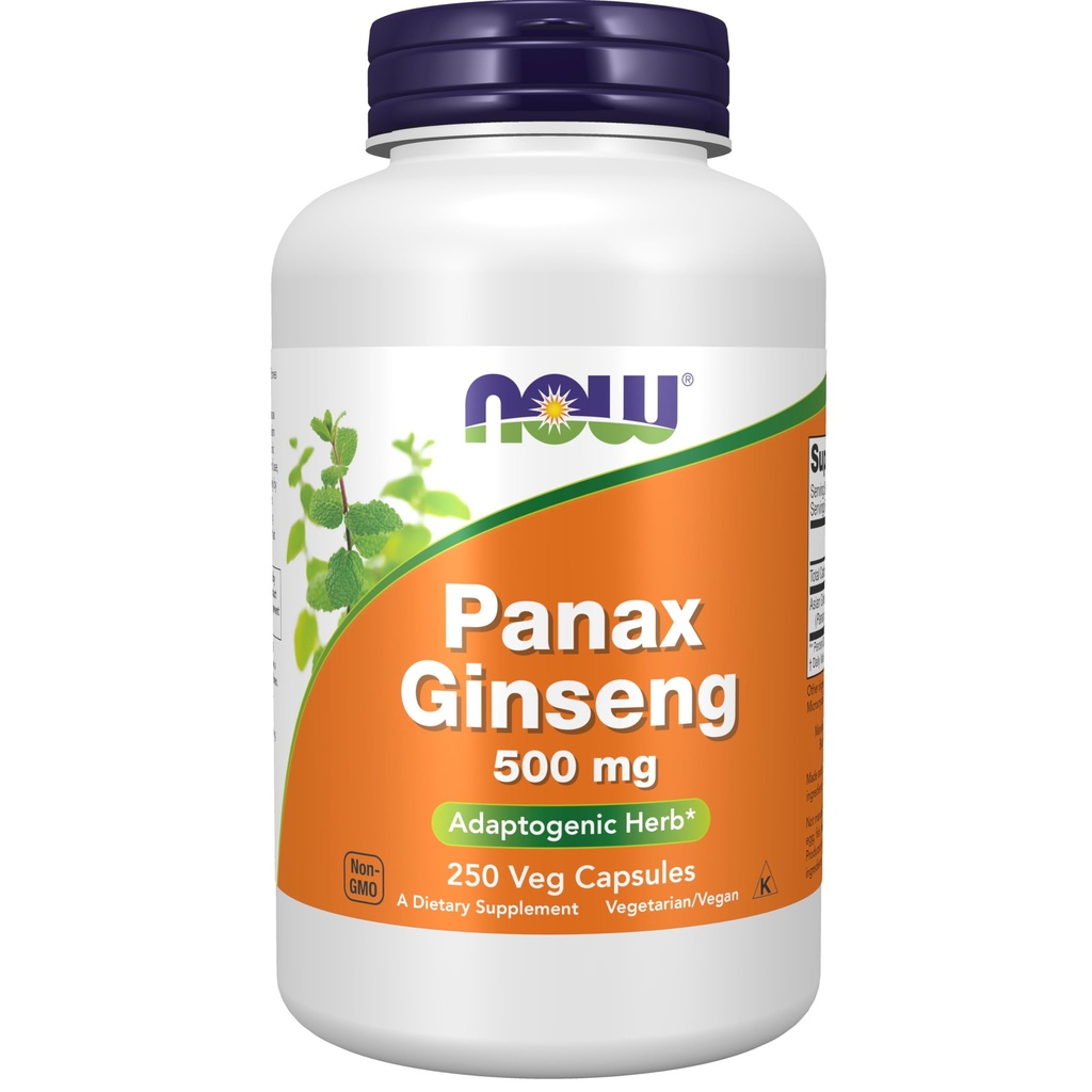Now 食品补充品,Panax Ginseng( Root),500毫克,可适应性草药*,250Veg Capsules